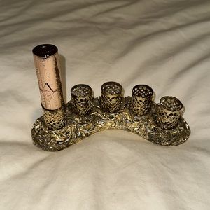 Vintage brass lipstick holder